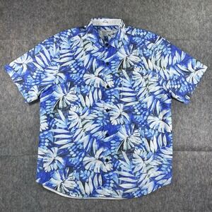 Tommy Bahama The Coconut Point Shirt Men's Large Blue‎ Floral Hawaiian Resort